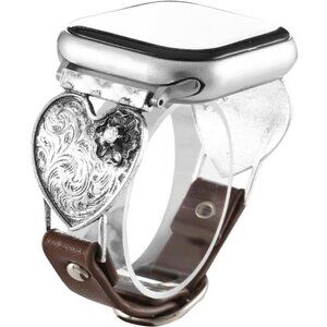 NEW Boho leather Apple Watch Band with Heart